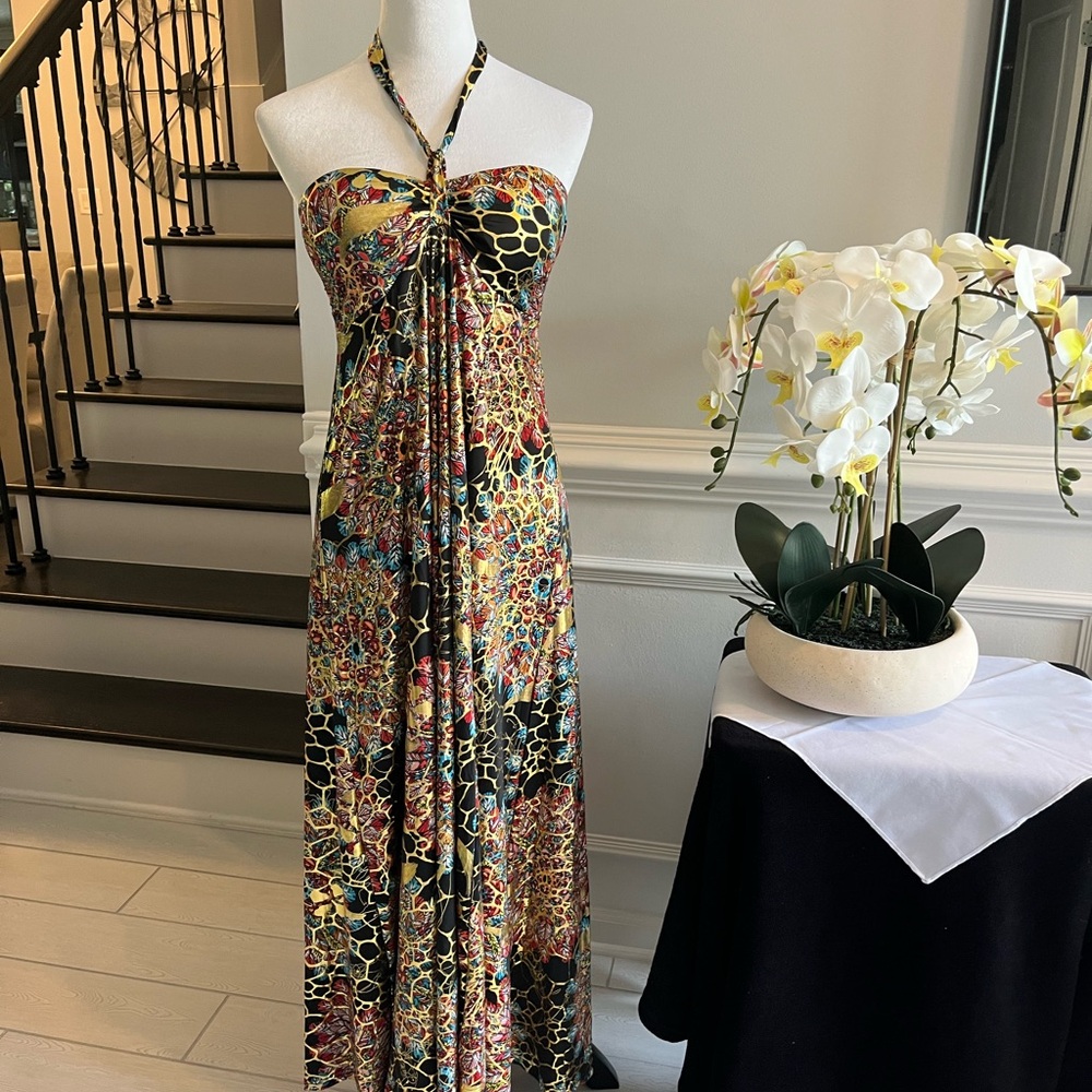 Colorful Halter Maxi Dress (Never Worn)